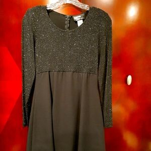 Long Sleeve Sparkly Midi Gown